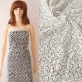White Random Mix Sequin Chemical Lace for Garment