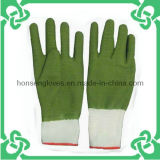 Green Nylon Glove of Safety Working