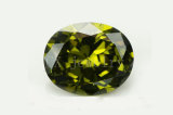 Fashion Shining Olive Green Oval Shape Cut Cubic Zirconia Beads Accessory for Jewelry