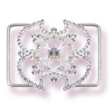 Women's Metal Square Buckle Decorated with Stones (PL0941)