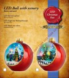 Polyresin Children and Tree in Winter Scene in Ball W/LED Light a ND Music