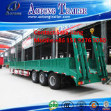 Aotong 60tons Low Bed Platform Semi Trailer with Side Wall