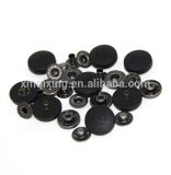 Black Nylon Capped Snap Fasteners for Clothing