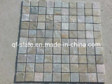 High Quality Natural Slate Golden Quartz Mosaic Stone