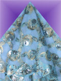 Good Price Organza Lace with Leather and Sequins A6