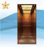 Home Elevator with Rose Gold Etching & Mirror Stainless Steel