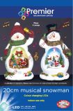 Polyresin Snowman Decoration with LED Light and Music