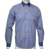 Men's Fashion Check Shirts with Contrast Collar and Cuff HD0038