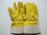 Cotton Gloves Yellow Latex Fully Coated (DCL412)