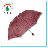 Cheap Check Design Polyester Folding Umbrella