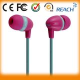 Flat Cable Mobile Stereo Earphone for iPhone/Sumsung