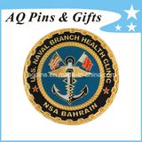 3D Naval Coin with Enamel in Gold Plated, Challenge Coin