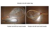 Burl Wood Net with Rubber Bag, Hard Wood Net with Rubber Bag