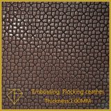 Embossed Flocking PU Artificial Leather for Lady's Handbag or Shoes