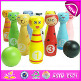 Top Grade Innovative Wooden Children Toy Mini Bowling Ball, Hot Sale Colorful 13PCS Wooden Mini Bowling Toy W01A125
