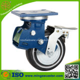 150mm Total Brake PU Shock Absorption Casters