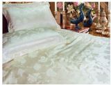 4PCS White Jacquard Satin Bedding Set Duvet Cover