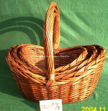 Oval Natural Wicker Baskets with Handle (#24213)