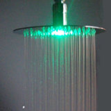 2mm Temperature Control Color Chagne LED Shower Head Round