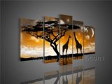 Handmade African Art Giraffe Oil Painting on Canvas for Home Decor (AR-098)