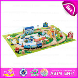 2015 Mini Wooden Toy Railway Toy Train, Children Toy Thomas Train Toy, Colorful 46/S Wooden Christmas Toy Train Set Toy W04D013