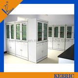 School Laboratory Steel Glass Door Storage Cabinet with Book Shelf and Two Doors