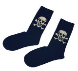 Cotton Crew Dress Business Stockings Socks with Skull Pattern (MA025)