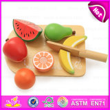 New Wooden Role Play Set Toy Cutting Fruit, Wooden Customized Cheapest Cutting Fruit Toys W10b131