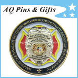 Challenge Coin with Soft Enamel in Gold Plating, Millitary Coin