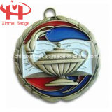 Customized Round Shape Gold Plated Enamel Metal Medals