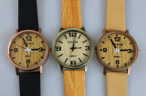 Watch Mens Watch Leather Band Watch Wooden Pattern Watchquatz Watch Ad81663m