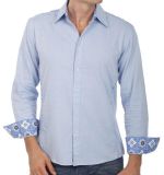 Men's Fashion Shirt (with Contrast fabrics on cuff and collar)