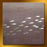 Handpainted Fish Oil Painting for Decoration