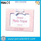Home Decoration Pink Polka DOT Cute Ceramic Baby Photo Frame