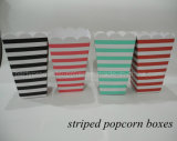 Wedding Decoration Striped Paper Popcorn Box