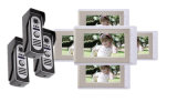 Wired 7 Inch Video Door Phone, Intercom Doorbell, 3 Camera 5monitors