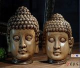 Antique Craft County Rural Style Ceramic Artwork Buddha Head (D02743-A890-A01)
