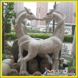 Yellow/ Pink Granite Animal Carving--Girraffe Carving