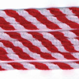 Chenille Stems, Red and White Twist