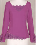 Woman's Long Sleeve T Shirt with Lace