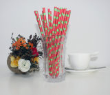 Red and Green Polka DOT Holiday Disposable Craft Paper Straw