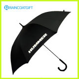 Black 190t Pongee Promotional Brand Name Umbrella with Logo
