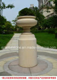 Beige Marble Stone Outdoor Garden Flower Pot Sculpture
