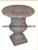 Natural Granite Stone Flower Pot Sculpture for Garden