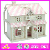 2014 New Kids Wooden Doll House Toy, Popular Lovely Children Wooden Doll House, Beartiful Princess DIY Wooden Doll House W06A041
