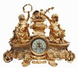 Bronze With Gilded Mantel Clock (JGP3050-2A)