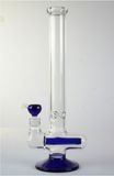 Glass Pipe Glass Smoking Pipe with Ice Pinch Inline Diffuser 18 Inches High (GB-048)