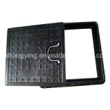Black Square Manhole Cover with Handles