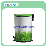 Round Pedal Dustbin with Printing