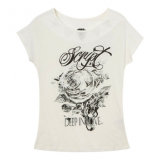 Women's Print & Rhinestones Cotton T-Shirt (YRWT011)
